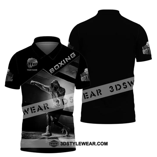 Man Shirt, Custom Name Boxing T-Shirt, Boxing Polo Shirt, Gift for Boxing Lover style option 4