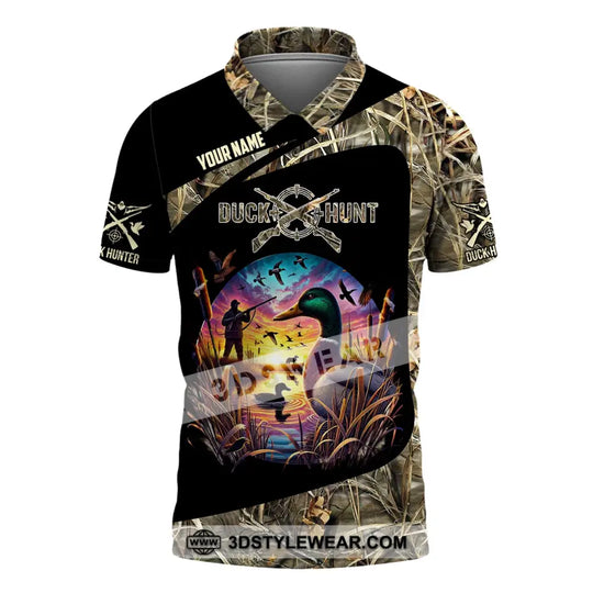 Man Shirt, Custom Name Duck Hunter Shirt, Duck Hunting T-Shirt Hoodie Long Sleeve Shirt style option 4