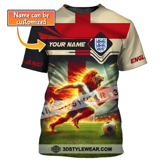 Man Shirt, Custom Name England Football Shirt, Soccer T-Shirt, Gift for Football Lover style option 1
