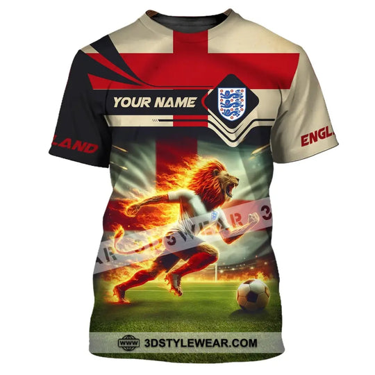 Man Shirt, Custom Name England Football Shirt, Soccer T-Shirt, Gift for Football Lover style option 2