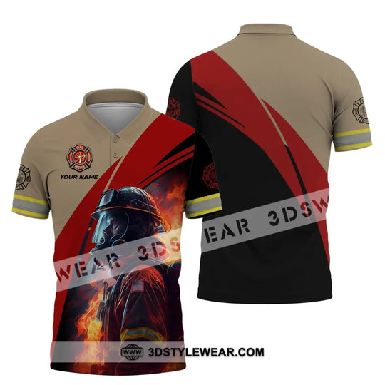 Man Shirt, Custom Name Shirt for Firefighter, Firefighter T-shirt, Firefighter Polo Shirt style option 4
