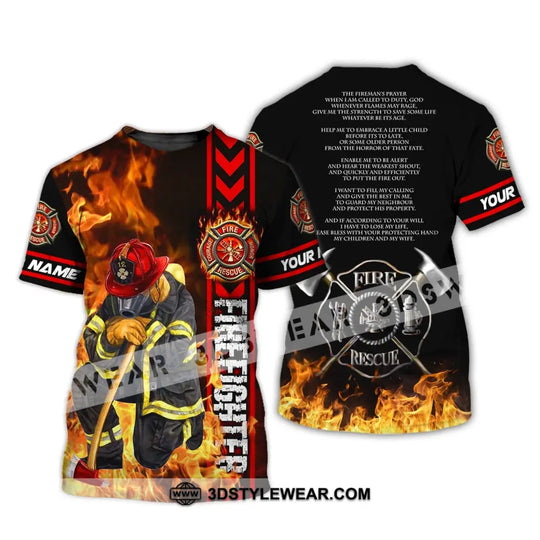 Man Shirt, Custom Name Shirt for Firefighter, Firefighter T-shirt, Firefighter Polo Shirt style option 2