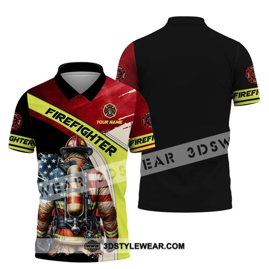Man Shirt, Custom Name Shirt for Firefighter, Firefighter T-shirt, Firefighter Polo Shirt style option 4