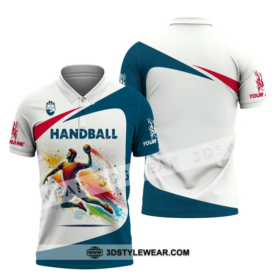 Man Shirt, Custom Name Shirt for Handball Player, Handball Shirt, Handball Hoodie Polo Long Sleeve Shirt style option 4
