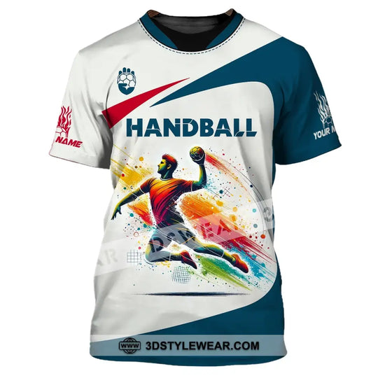 Man Shirt, Custom Name Shirt for Handball Player, Handball Shirt, Handball Hoodie Polo Long Sleeve Shirt style option 2