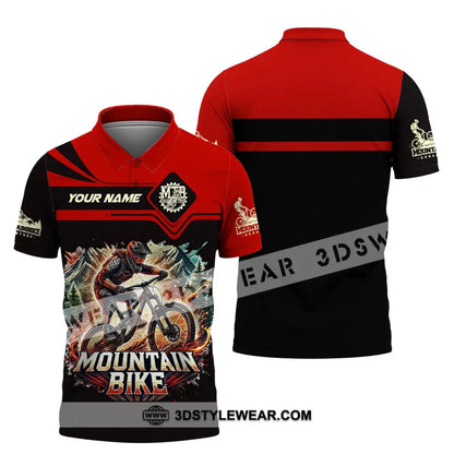 Man Shirt Custom Name For Mountain Bike Lover Gift Hoodie Long Sleeve Polo / S T-Shirt