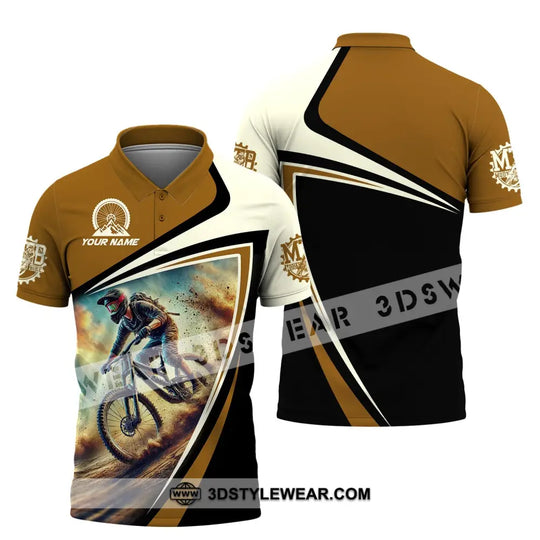 Man Shirt, Custom Name Shirt for Mountain Bike Lover, Mountain Bike Gift, Mountain Bike Polo Long Sleeve Shirt style option 4