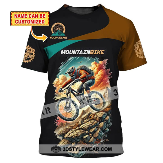 Man Shirt, Custom Name Shirt for Mountain Bike Lover, Mountain Bike Gift, Mountain Bike Polo Long Sleeve Shirt style option 1