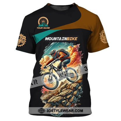 Man Shirt Custom Name For Mountain Bike Lover Gift Polo Long Sleeve T-Shirt / S T-Shirt