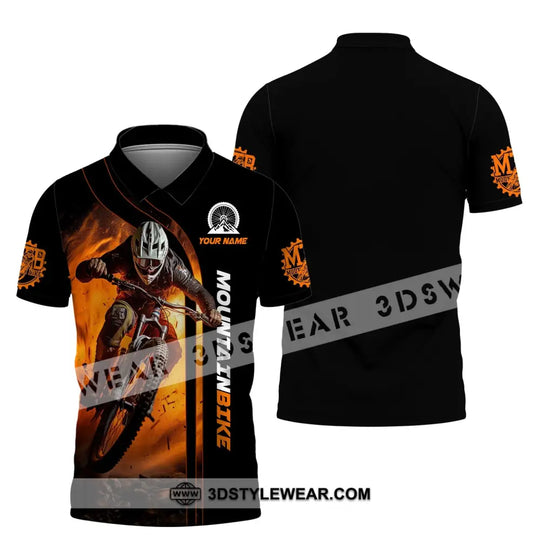 Man Shirt, Custom Name Shirt for Mountain Bike Lover, Mountain Bike Polo Long Sleeve, Mountain Bike Gift style option 4