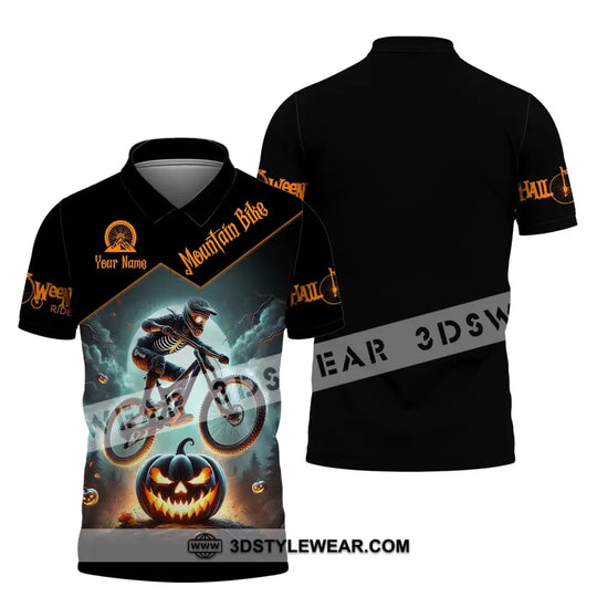 Man Shirt, Custom Name Halloween Mountain Bike Shirt, Mountain Bike Lover T-Shirt style option 4