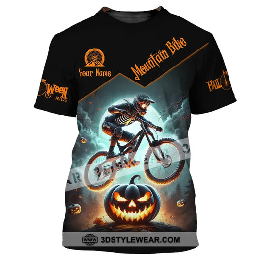 Man Shirt, Custom Name Halloween Mountain Bike Shirt, Mountain Bike Lover T-Shirt style option 2