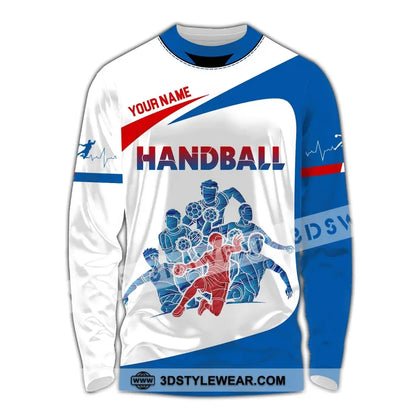 Man Shirt Custom Name Handball Player Hoodie Polo Long Sleeve / S T-Shirt