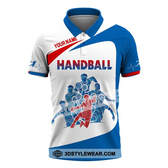 Man Shirt, Custom Name Handball Shirt, Handball Player Shirt, Handball Hoodie Shirt Polo Long Sleeve Shirt style option 4