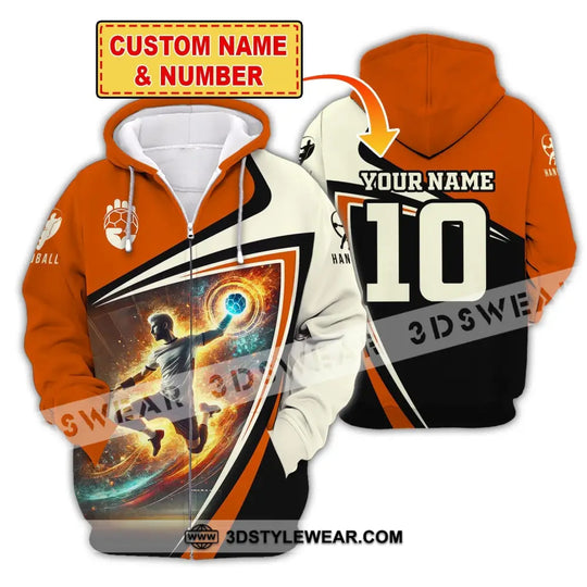 Man Shirt, Custom Name Handball Shirt, Handball Player Shirt, Handball Hoodie Shirt Polo Long Sleeve Shirt style option 2
