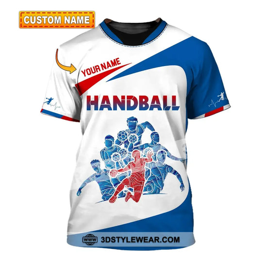 Man Shirt, Custom Name Handball Shirt, Handball Player Shirt, Handball Hoodie Shirt Polo Long Sleeve Shirt style option 1