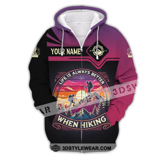 Man Shirt, Custom Name Hiking Shirt, Hiking Polo Long Sleeve, Hiking Gift style option 2