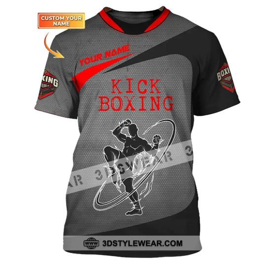 Man Shirt, Custom Name Kick Boxing Shirt, T-Shirt for Kick Boxing Lover, Gift for Kick Boxing Players style option 1