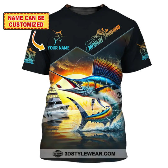 Man Shirt, Custom Name Marlin Fishing Shirt, Fishing Lover Shirt, Fishing Hoodie Shirt Polo Long Sleeve Shirt style option 1