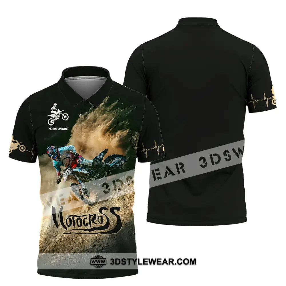 Man Shirt Custom Name Mountain Bike Lover Hoodie Polo Long Sleeve / S T-Shirt