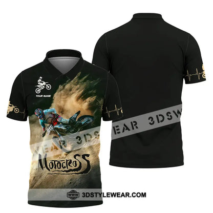 Man Shirt Custom Name Mountain Bike Lover Hoodie Polo Long Sleeve / S T-Shirt