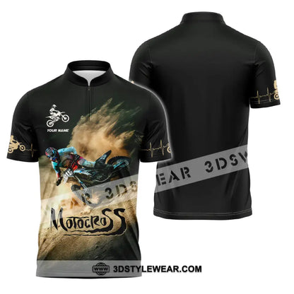 Man Shirt Custom Name Mountain Bike Lover Hoodie Polo Long Sleeve Zipper / S T-Shirt