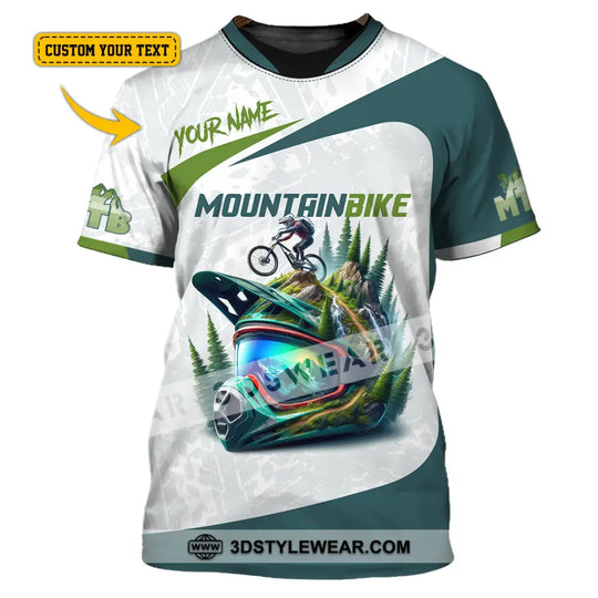 Man Shirt, Custom Name Mountain Bike Shirt, Mountain Bike Lover Gift, Mountain Bike Polo Shirt Long Sleeve Hoodie style option 1