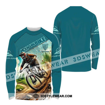 Man Shirt Custom Name Mountain Bike Lover Hoodie Polo Long Sleeve / S T-Shirt