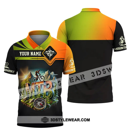 Man Shirt, Custom Name Mountain Bike Shirt, Mountain Bike Lover Hoodie Shirt Polo Long Sleeve Shirt style option 4