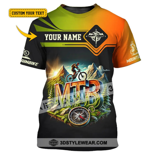 Man Shirt, Custom Name Mountain Bike Shirt, Mountain Bike Lover Hoodie Shirt Polo Long Sleeve Shirt style option 1