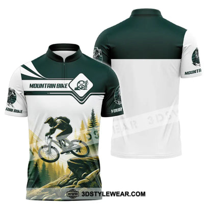 Man Shirt Custom Name Mountain Bike Lover Hoodie Polo Long Sleeve Zipper / S T-Shirt