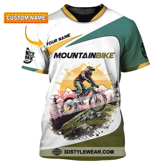 Man Shirt, Custom Name Mountain Bike Shirt, Mountain Bike Lover T-Shirt style option 1
