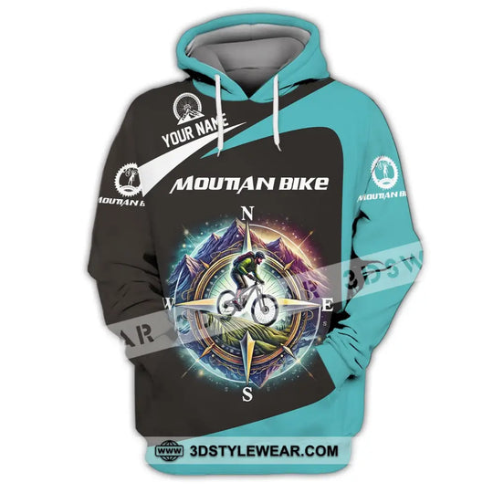 Man Shirt, Custom Name Mountain Bike Shirt, Mountain Bike Polo Long Sleeve, Mountain Bike Gift style option 2