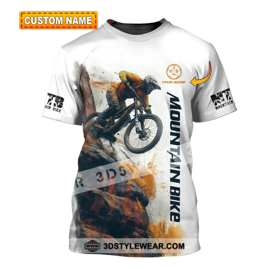 Man Shirt, Custom Name Mountain Bike Shirt, Mountain Bike Polo Long Sleeve, Mountain Bike Gift style option 1