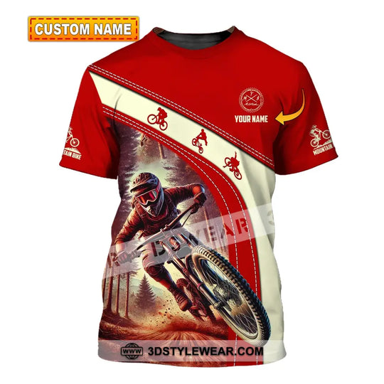 Man Shirt, Custom Name Mountain Bike Shirt, Mountain Bike Polo Long Sleeve, Mountain Bike Gift style option 1