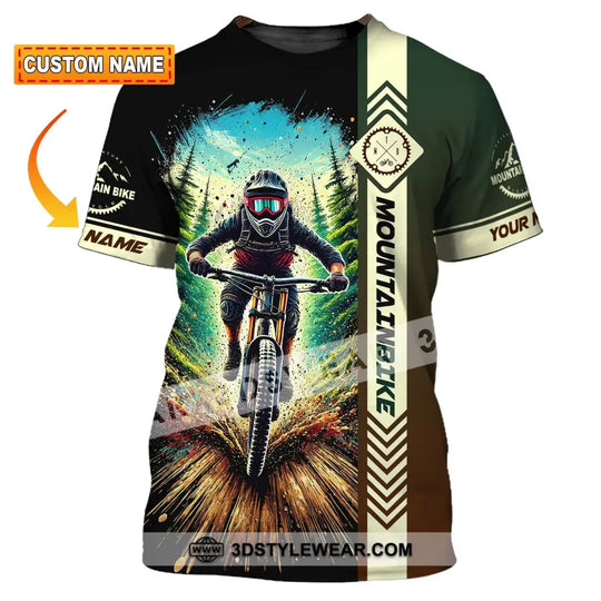 Man Shirt, Custom Name Mountain Bike Shirt, Mountain Bike Polo Long Sleeve, Mountain Bike Gift style option 1