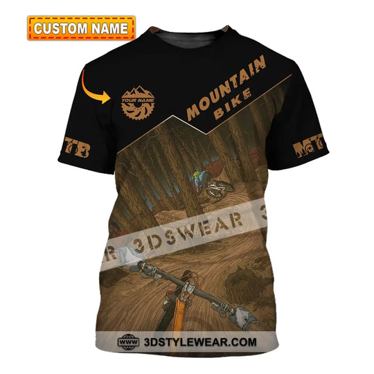 Man Shirt, Custom Name Mountain Bike Shirt, Mountain Bike Polo Long Sleeve, Mountain Bike Gift style option 1