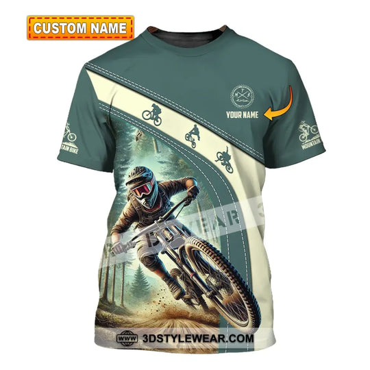 Man Shirt, Custom Name Mountain Bike Shirt, Mountain Bike Polo Long Sleeve, Mountain Bike Gift style option 1