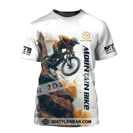Man Shirt, Custom Name Mountain Bike Shirt, Mountain Bike Polo Long Sleeve, Mountain Bike Gift style option 2