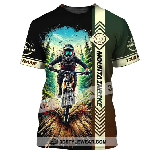 Man Shirt, Custom Name Mountain Bike Shirt, Mountain Bike Polo Long Sleeve, Mountain Bike Gift style option 4