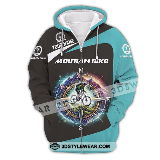 Man Shirt, Custom Name Mountain Bike Shirt, Mountain Bike Polo Long Sleeve, Mountain Bike Gift style option 3