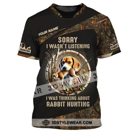Man Shirt, Custom Name Rabbit Hunter Shirt, Rabbit Hunting T-Shirt Hoodie Long Sleeve Shirt style option 2