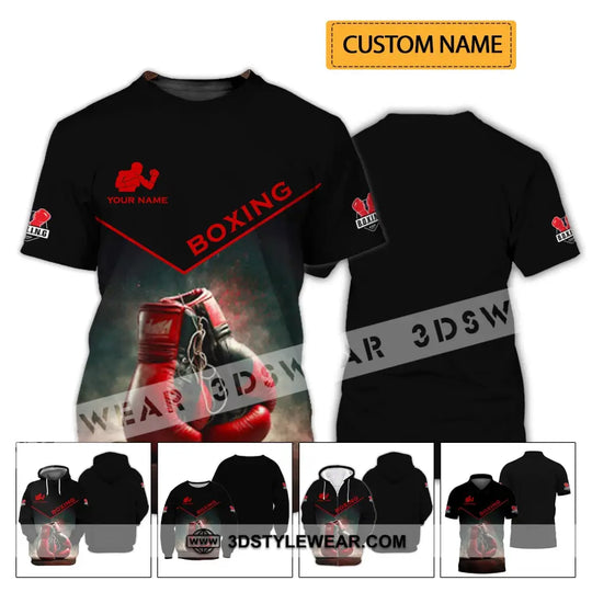 Man Shirt - Custom Name Shirt - Red Boxing Gloves Shirt style option 2
