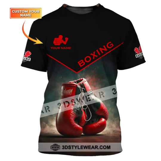 Man Shirt - Custom Name Shirt - Red Boxing Gloves Shirt style option 1