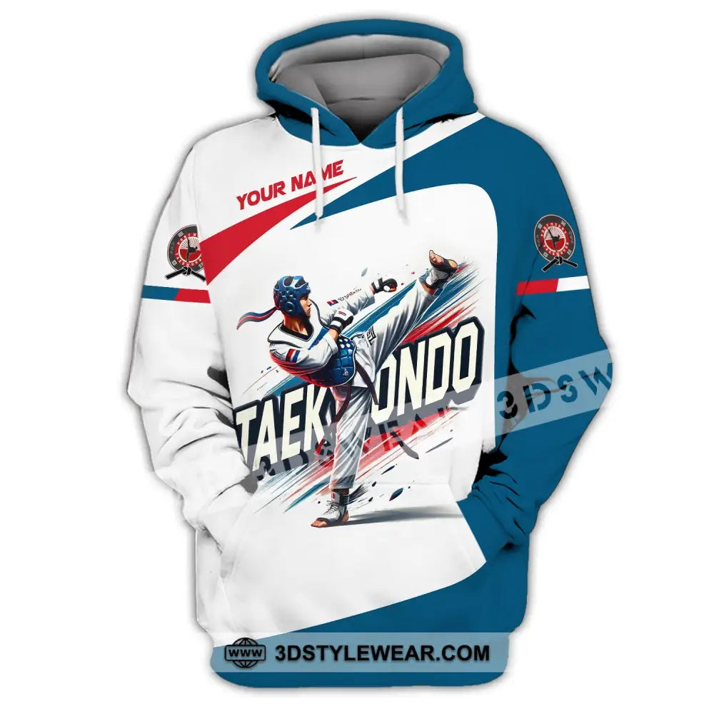 Man Shirt Custom Name Taekwondo Shirt Taekwondo Hoodie Shirt Polo Long Sleeve Gift for Taekwondo Lovers - Hoodie / S