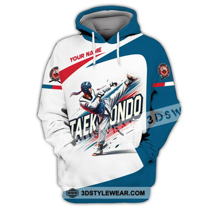 Man Shirt Custom Name Taekwondo Shirt Taekwondo Hoodie Shirt Polo Long Sleeve Gift for Taekwondo Lovers - Hoodie / S