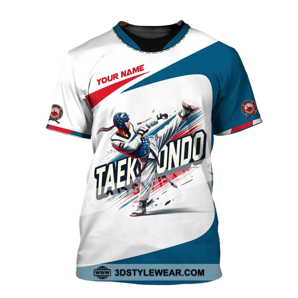 Man Shirt Custom Name Taekwondo Shirt Taekwondo Hoodie Shirt Polo Long Sleeve Gift for Taekwondo Lovers - T-Shirt / S
