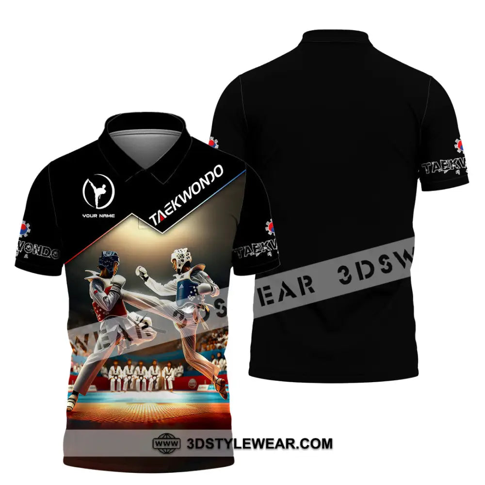 Man Shirt Custom Name Taekwondo Shirt Taekwondo Lover Hoodie Shirt Polo Long Sleeve Shirt - Polo Shirt / S - T-shirt