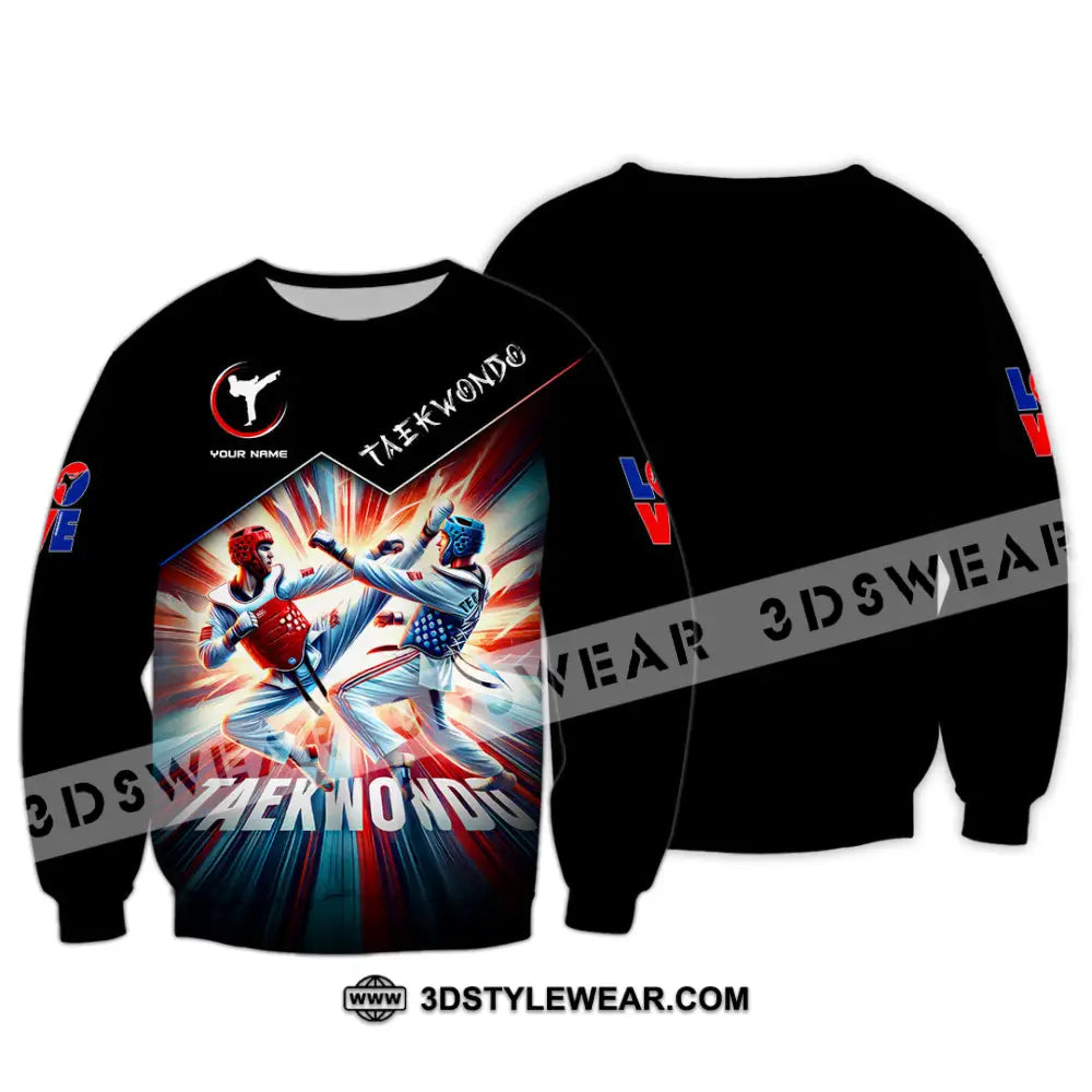 Man Shirt Custom Name Taekwondo Shirt Taekwondo Lover Hoodie Shirt Polo Long Sleeve Shirt - Long Sleeve / S - T-shirt