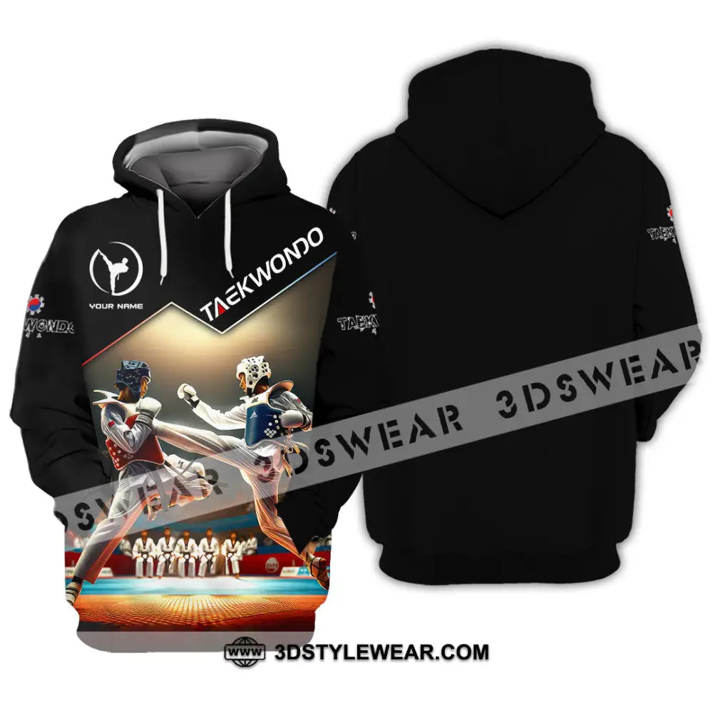 Man Shirt Custom Name Taekwondo Shirt Taekwondo Lover Hoodie Shirt Polo Long Sleeve Shirt - Hoodie / S - T-shirt